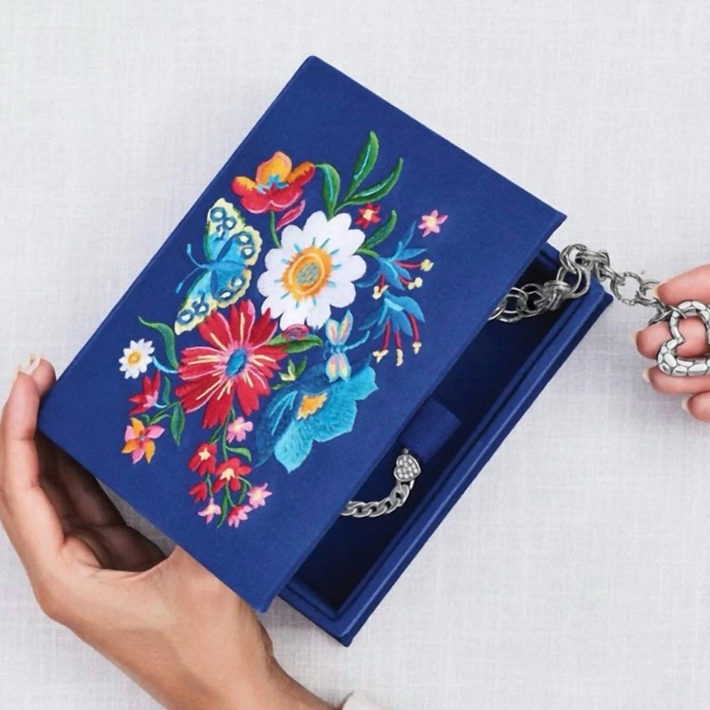Brighton | Blue Floral Embroidered Jewelry Box